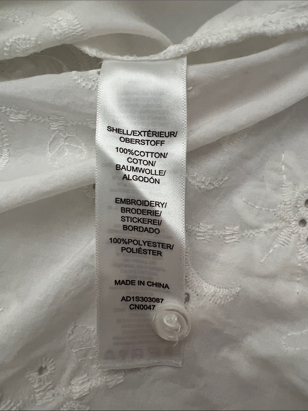 Adrianna Papell White Eyelet Embroidered Cotton Blouse M - Picture 16 of 16
